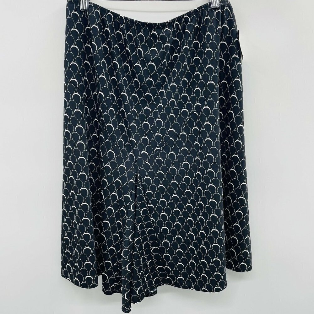 Uniform John Paul Richard Womens Size XL Printed A Line Career Skirt Black 1382